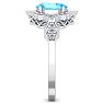 1 3/4 Carat Oval Shape Blue Topaz and Diamond Ring In 14 Karat White Gold Image-4