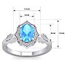 1 3/4 Carat Oval Shape Blue Topaz and Diamond Ring In 14 Karat White Gold Image-5