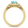 1 3/4 Carat Oval Shape Blue Topaz and Diamond Ring In 14 Karat Yellow Gold Image-3