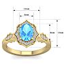 1 3/4 Carat Oval Shape Blue Topaz and Diamond Ring In 14 Karat Yellow Gold Image-5