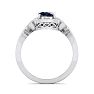 1 3/4 Carat Oval Shape Sapphire and Diamond Ring In 14 Karat White Gold Image-4
