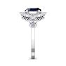 1 3/4 Carat Oval Shape Sapphire and Diamond Ring In 14 Karat White Gold Image-5