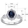 1 3/4 Carat Oval Shape Sapphire and Diamond Ring In 14 Karat White Gold Image-6