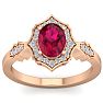 1 3/4 Carat Oval Shape Ruby and Diamond Ring In 14 Karat Rose Gold Image-1