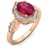 1 3/4 Carat Oval Shape Ruby and Diamond Ring In 14 Karat Rose Gold Image-2