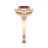 1 3/4 Carat Oval Shape Ruby and Diamond Ring In 14 Karat Rose Gold Image-4