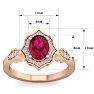 1 3/4 Carat Oval Shape Ruby and Diamond Ring In 14 Karat Rose Gold Image-5