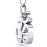 1/3 Carat Mystic Topaz Om Necklace In 14 Karat White Gold, 18 Inches Image-3