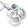 1/3 Carat Mystic Topaz Om Necklace In 14 Karat White Gold, 18 Inches Image-4