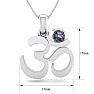 1/3 Carat Mystic Topaz Om Necklace In 14 Karat White Gold, 18 Inches Image-5