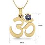 1/3 Carat Mystic Topaz Om Necklace In 14 Karat Yellow Gold, 18 Inches Image-5
