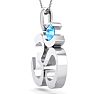 1/3 Carat Blue Topaz Om Necklace In 14 Karat White Gold, 18 Inches Image-3