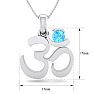1/3 Carat Blue Topaz Om Necklace In 14 Karat White Gold, 18 Inches Image-5
