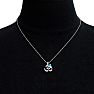 1/3 Carat Blue Topaz Om Necklace In 14 Karat White Gold, 18 Inches Image-6