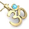 1/3 Carat Blue Topaz Om Necklace In 14 Karat Yellow Gold, 18 Inches Image-4