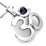 1/3 Carat Sapphire Om Necklace In 14 Karat White Gold, 18 Inches Image-4