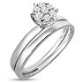 Cheap Engagement Rings, 1/8ct Petite Diamond Bridal Set in 10K White Gold Image-2