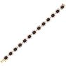 Garnet Bracelet: Garnet Jewelry: 24 Carat Oval Shape Garnet and Halo Diamond Bracelet In 14 Karat Yellow Gold, 7 Inches Image-3