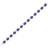 18 Carat Oval Shape Amethyst and Halo Diamond Bracelet In 14 Karat White Gold, 7 Inches Image-3