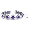18 Carat Oval Shape Amethyst and Halo Diamond Bracelet In 14 Karat White Gold, 7 Inches Image-4