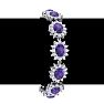 18 Carat Oval Shape Amethyst and Halo Diamond Bracelet In 14 Karat White Gold, 7 Inches Image-5