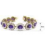 18 Carat Oval Shape Amethyst and Halo Diamond Bracelet In 14 Karat Yellow Gold, 7 Inches Image-4