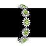 22 Carat Oval Shape Peridot and Halo Diamond Bracelet In 14 Karat White Gold, 7 Inches Image-5