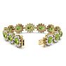 22 Carat Oval Shape Peridot and Halo Diamond Bracelet In 14 Karat Yellow Gold, 7 Inches Image-2