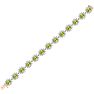 22 Carat Oval Shape Peridot and Halo Diamond Bracelet In 14 Karat Rose Gold, 7 Inches Image-3