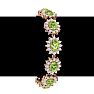 22 Carat Oval Shape Peridot and Halo Diamond Bracelet In 14 Karat Rose Gold, 7 Inches Image-5