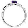 1 Carat Two Stone Amethyst Ring In 14 Karat White Gold Image-3