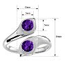 1 Carat Two Stone Amethyst Ring In 14 Karat White Gold Image-5