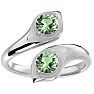 1 Carat Two Stone Green Amethyst Ring In 14 Karat White Gold Image-1