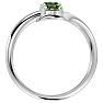 1 Carat Two Stone Green Amethyst Ring In 14 Karat White Gold Image-3