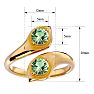 1 Carat Two Stone Green Amethyst Ring In 14 Karat Yellow Gold Image-5