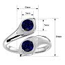 1 Carat Two Stone Sapphire Ring In 14 Karat White Gold Image-5