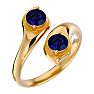 1 Carat Two Stone Sapphire Ring In 14 Karat Yellow Gold Image-2
