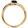 1 Carat Two Stone Sapphire Ring In 14 Karat Yellow Gold Image-3