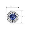 1 3/4 Carat Tanzanite and Diamond Antique Stud Earrings In 14 Karat White Gold Image-5