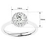 Previously Owned AGS Certified 1 Carat Halo Diamond Engagement Ring In 14 Karat White Gold, Size 7 Image-5