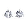 2 Carat Lab Grown Diamond Earrings In 14 Karat White Gold, Martini Setting Image-2