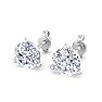2 Carat Lab Grown Diamond Earrings In 14 Karat White Gold, Martini Setting Image-3