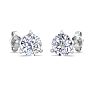 2 Carat Lab Grown Diamond Earrings In 14 Karat White Gold, Martini Setting Image-4