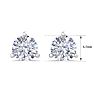 2 Carat Lab Grown Diamond Earrings In 14 Karat White Gold, Martini Setting Image-5