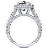 6 Carat Cushion Cut Lab Grown Diamond Halo Engagement Ring In 14K White Gold Image-3