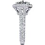 6 Carat Cushion Cut Lab Grown Diamond Halo Engagement Ring In 14K White Gold Image-4