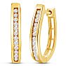 1/4 Carat Diamond Hoop Earrings In Yellow Gold Over Sterling Silver, 1/2 Inch Image-2