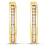 1/4 Carat Diamond Hoop Earrings In Yellow Gold Over Sterling Silver, 1/2 Inch Image-3