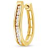 1/4 Carat Diamond Hoop Earrings In Yellow Gold Over Sterling Silver, 1/2 Inch Image-4