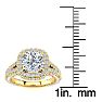 3 1/2 Carat Cushion Cut Lab Grown Diamond Halo Engagement Ring In 14K Yellow Gold Image-5
